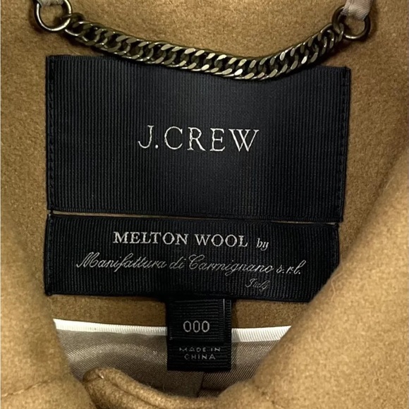 J. Crew Melton Wool Toggle Zip Beige Tan Coat - Sz 000 - Picture 3 of 15